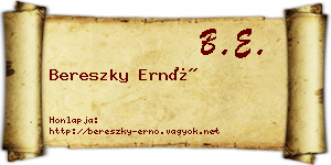 Bereszky Ernő névjegykártya